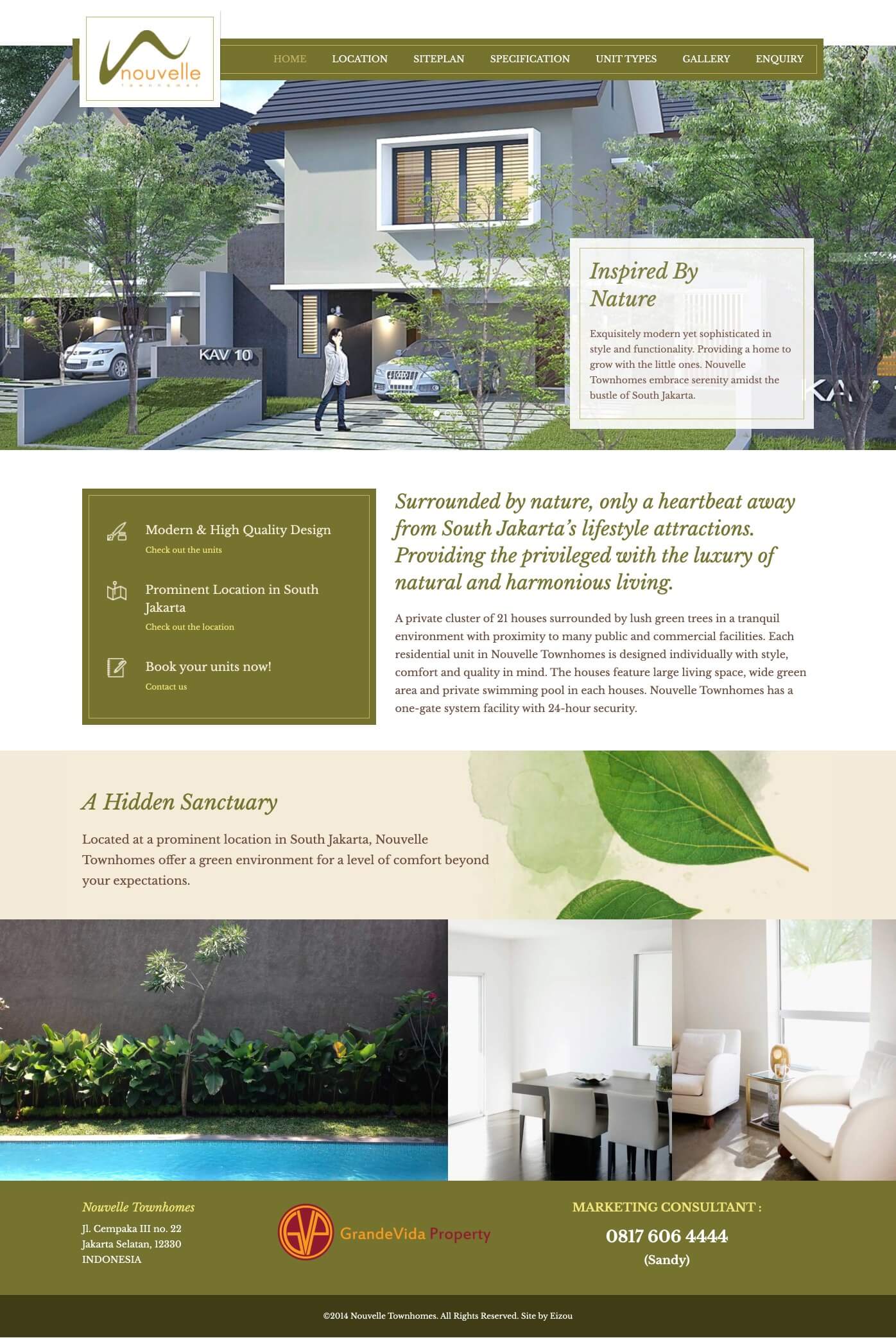 Nouvelle Townhomes Landing Page